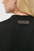 Сукня з домішкою вовни Twinset колір чорний midi пряма