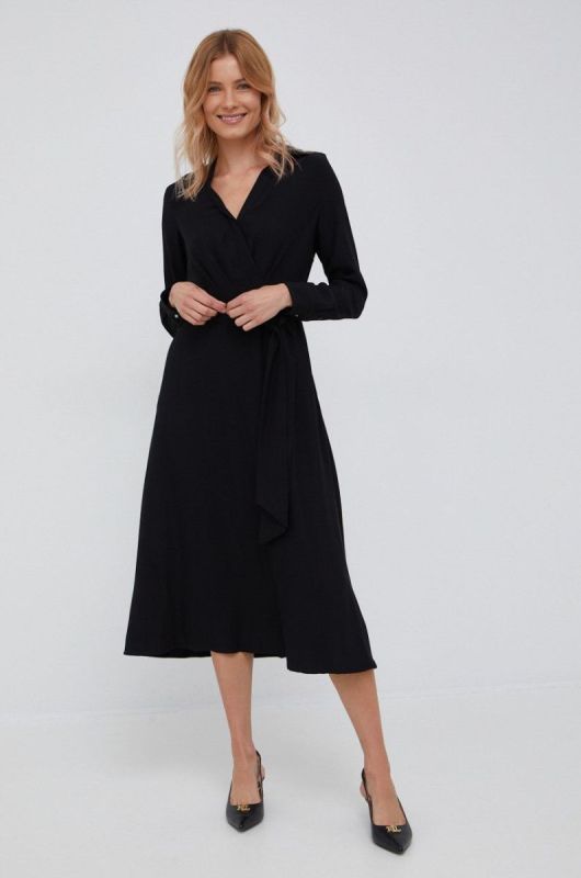 Сукня Lauren Ralph Lauren колір чорний midi розкльошена (2485675) фото 2