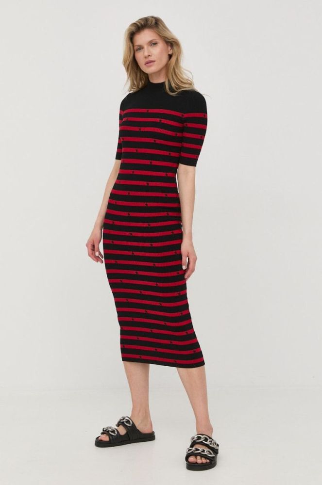 Сукня Red Valentino колір чорний midi облягаюча (2431627) фото 4