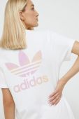 Бавовняна сукня adidas Originals колір білий mini пряма