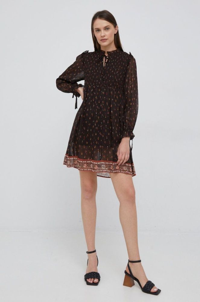 Сукня Pepe Jeans колір коричневий mini розкльошена (2726276) фото 2