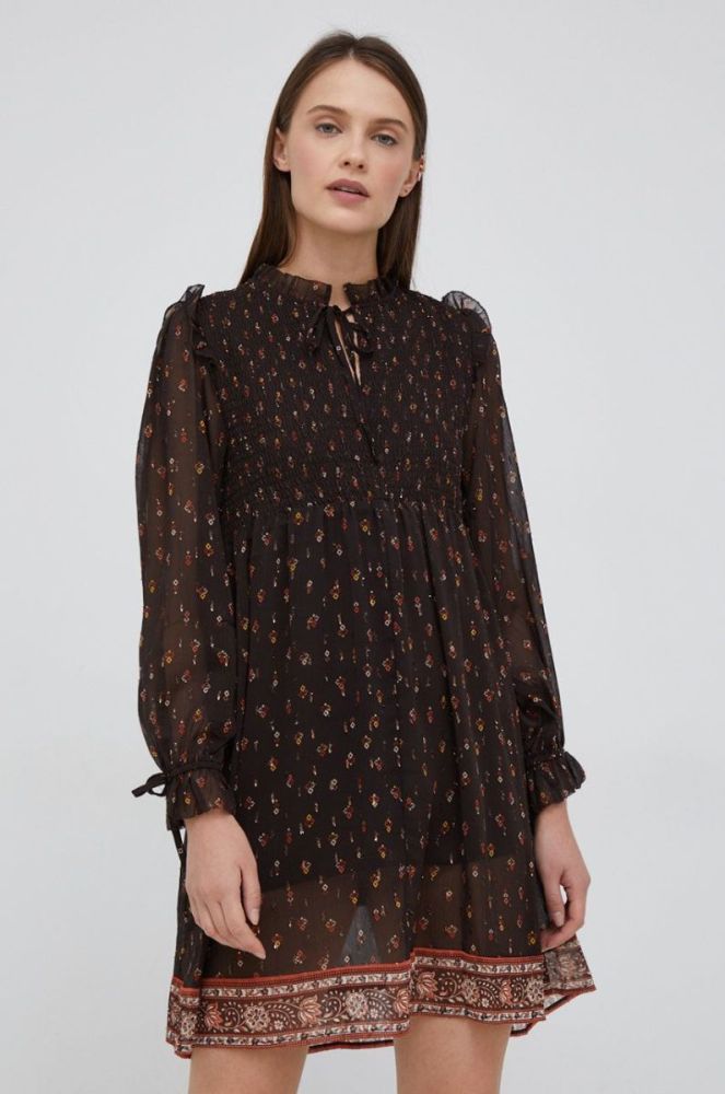 Сукня Pepe Jeans колір коричневий mini розкльошена (2726276) фото 4