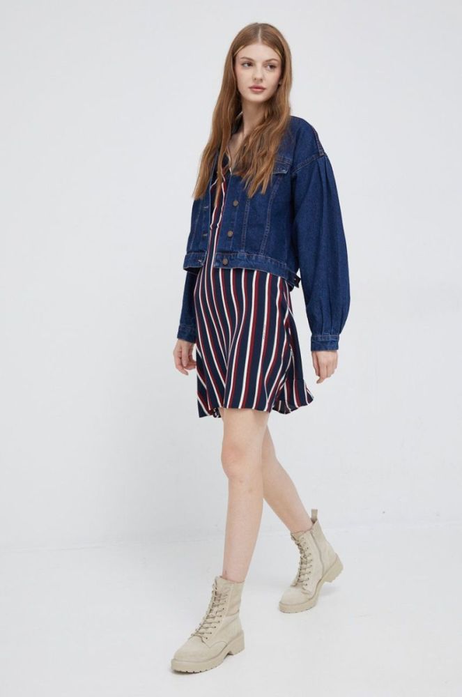 Сукня Pepe Jeans колір синій mini розкльошена (2602756) фото 2