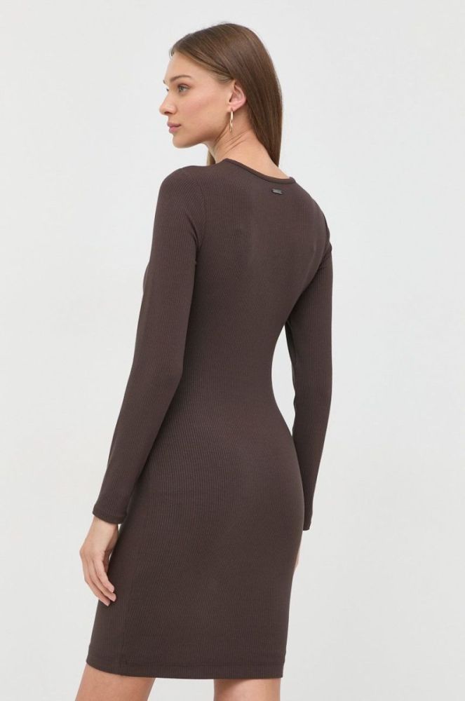 Сукня Guess колір коричневий mini облягаюча (2669477) фото 3