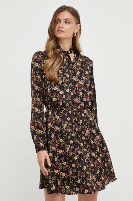 Сукня Guess колір чорний mini розкльошена (3517427)