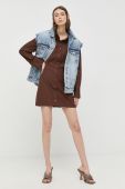 Бавовняна сукня Miss Sixty колір коричневий mini пряма