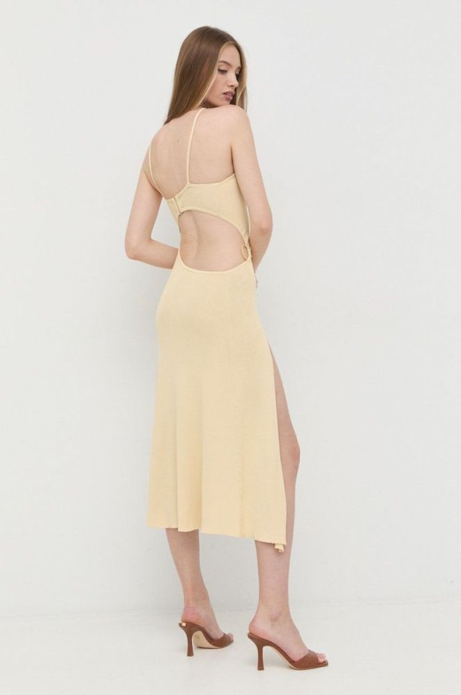 Сукня For Love & Lemons колір бежевий maxi пряма фото 3