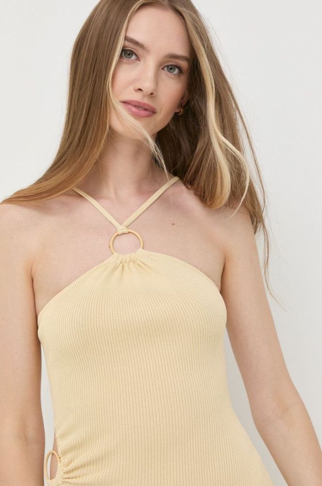 Сукня For Love & Lemons колір бежевий maxi пряма фото 4