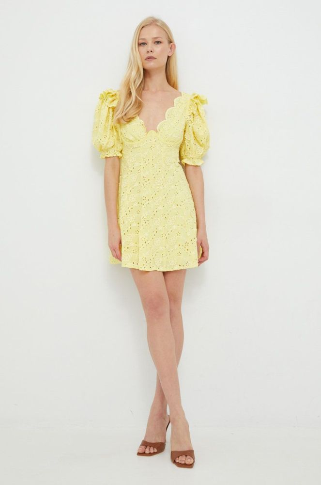 Сукня For Love & Lemons колір жовтий mini облягаюча