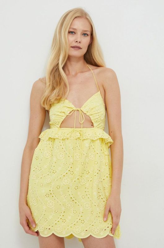 Сукня For Love & Lemons колір жовтий mini розкльошена (2521762)