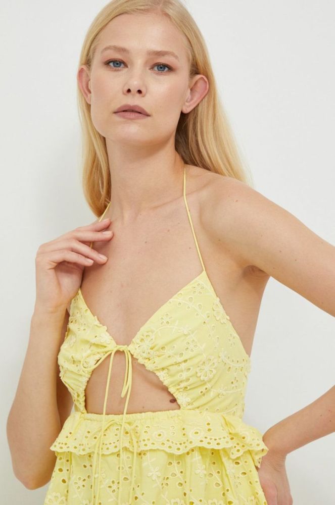 Сукня For Love & Lemons колір жовтий mini розкльошена (2521762) фото 4