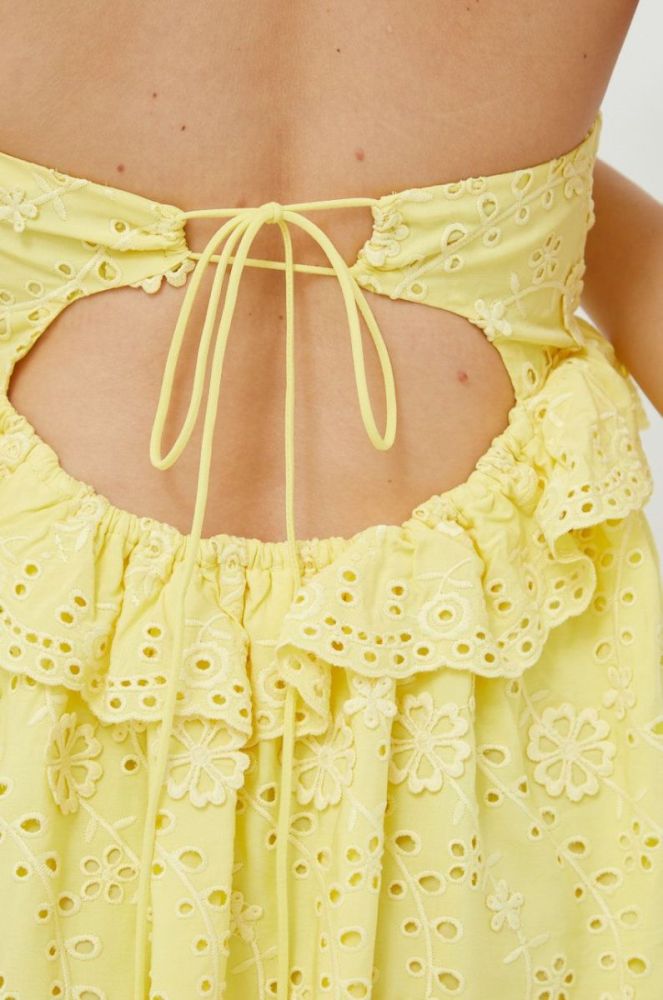 Сукня For Love & Lemons колір жовтий mini розкльошена (2521762) фото 5