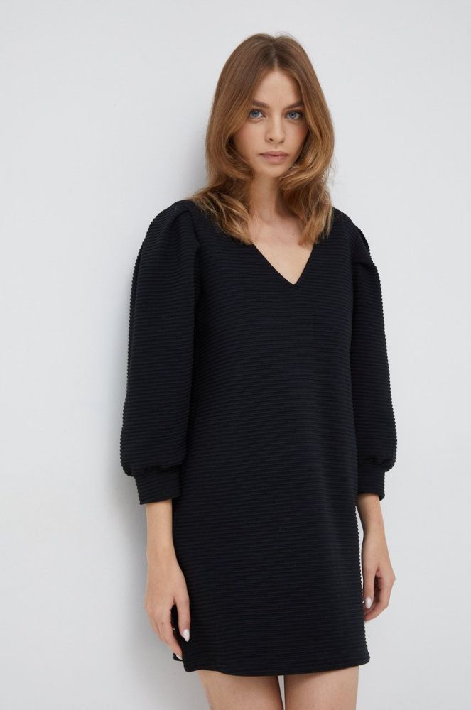 Сукня Sisley колір чорний mini пряма (2589366)