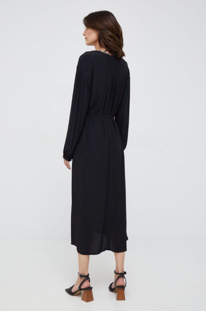 Сукня United Colors of Benetton колір чорний midi oversize фото 3