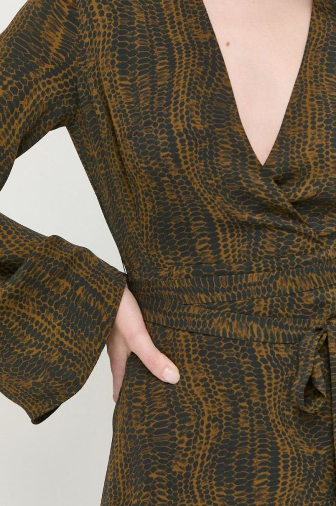 Сукня Trussardi колір зелений mini розкльошена фото 4