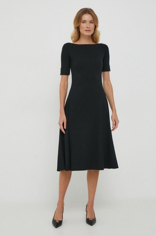 Сукня Lauren Ralph Lauren колір чорний midi розкльошена (3577282) фото 2