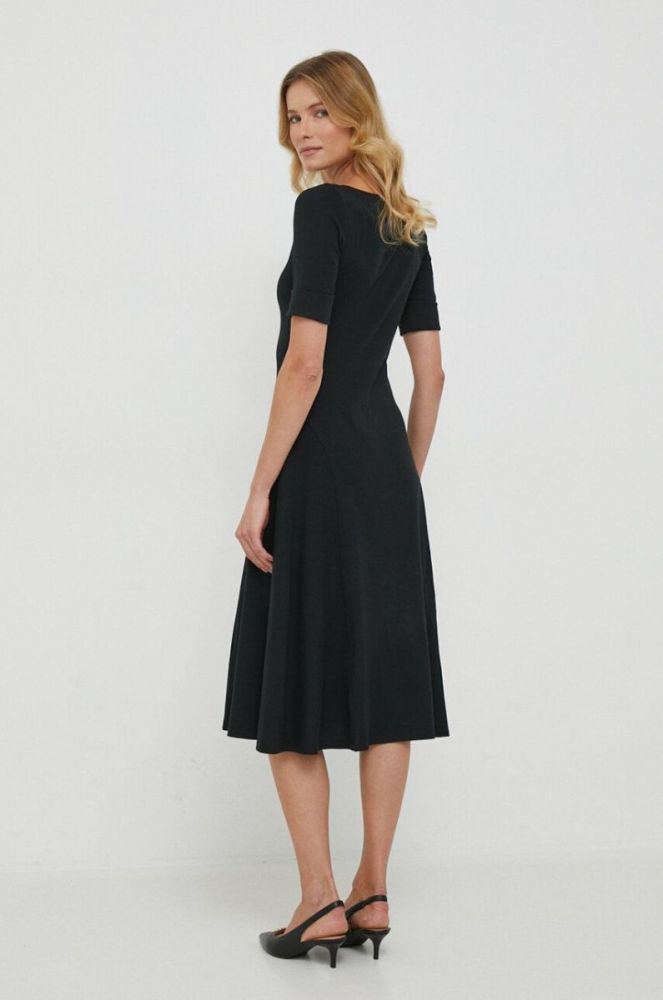 Сукня Lauren Ralph Lauren колір чорний midi розкльошена (3577282) фото 3