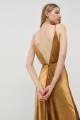 Сукня Bardot колір золотий maxi розкльошена