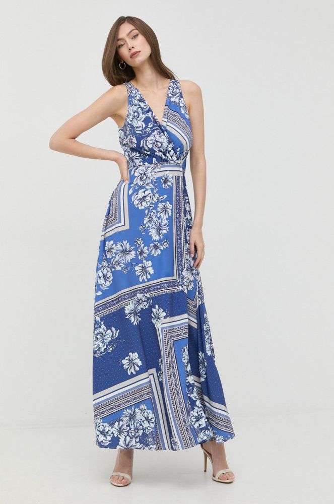 Сукня Morgan maxi розкльошена колір блакитний (2559250)