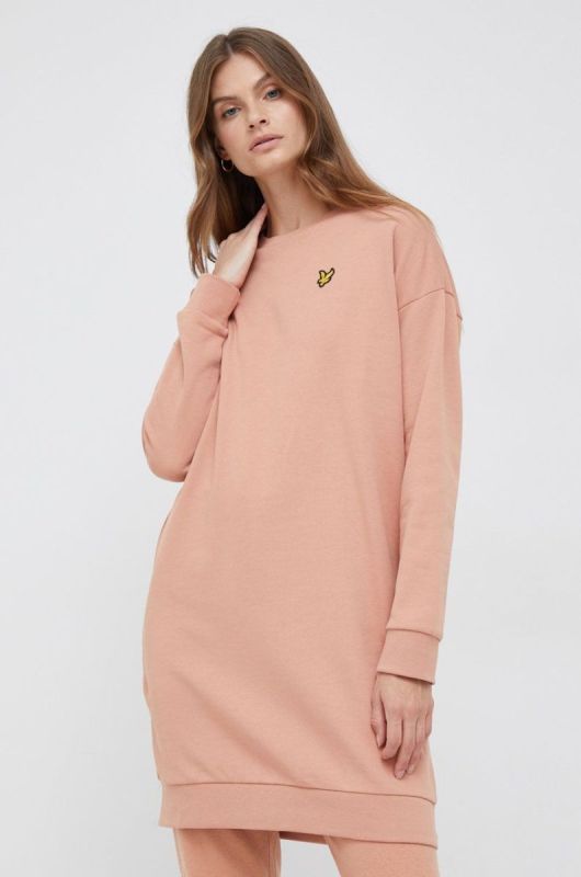 Бавовняна сукня Lyle & Scott колір помаранчевий mini пряма