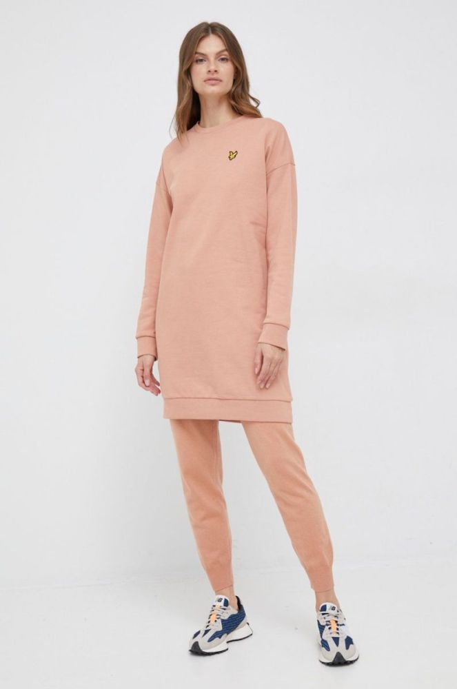 Бавовняна сукня Lyle & Scott колір помаранчевий mini пряма фото 2