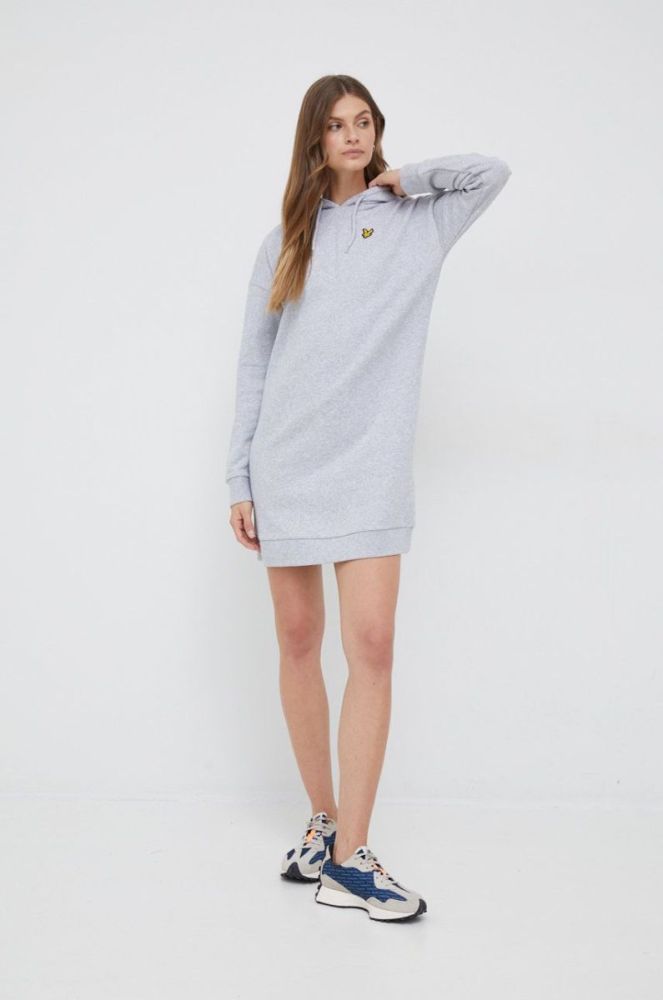 Бавовняна сукня Lyle & Scott колір сірий mini пряма (2691838) фото 2