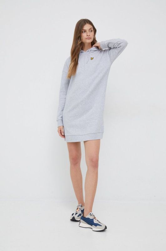 Бавовняна сукня Lyle & Scott колір сірий mini пряма (2691838) фото 2