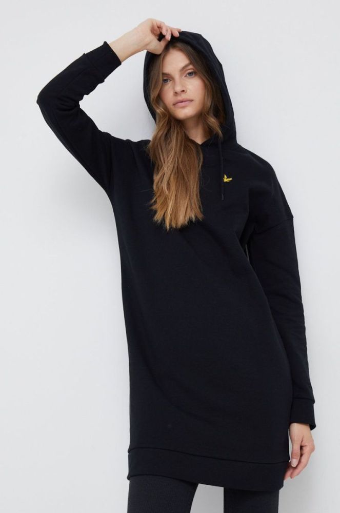 Бавовняна сукня Lyle & Scott колір чорний mini пряма (2685476) фото 3