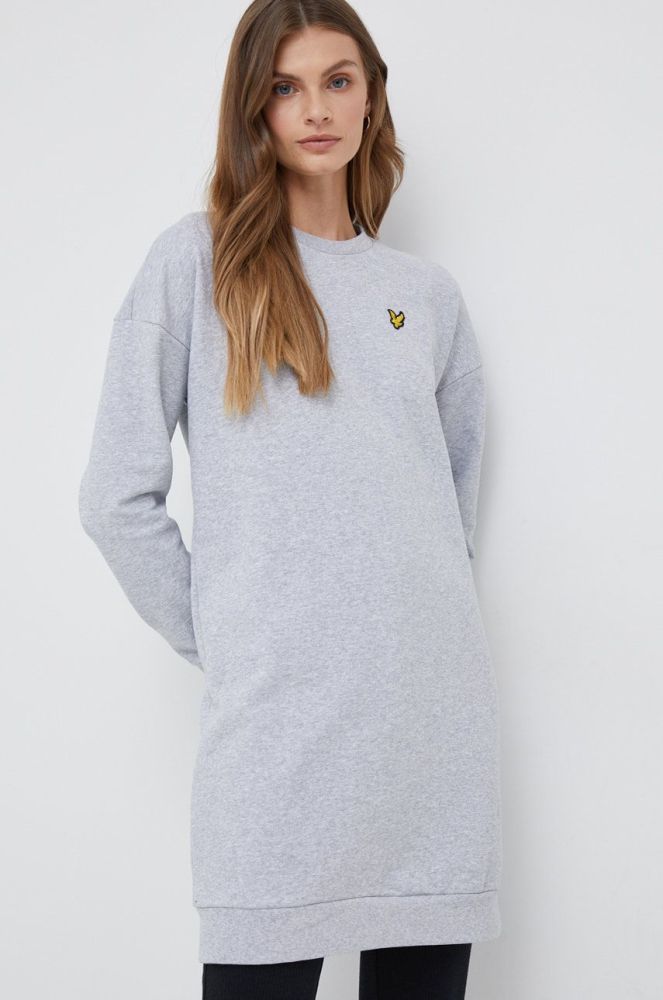 Бавовняна сукня Lyle & Scott колір сірий mini пряма (2685488)