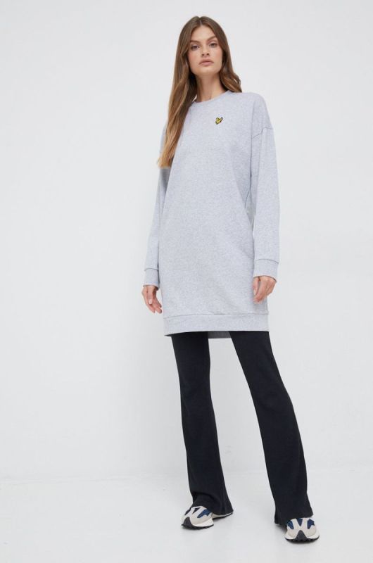Бавовняна сукня Lyle & Scott колір сірий mini пряма (2685488) фото 2