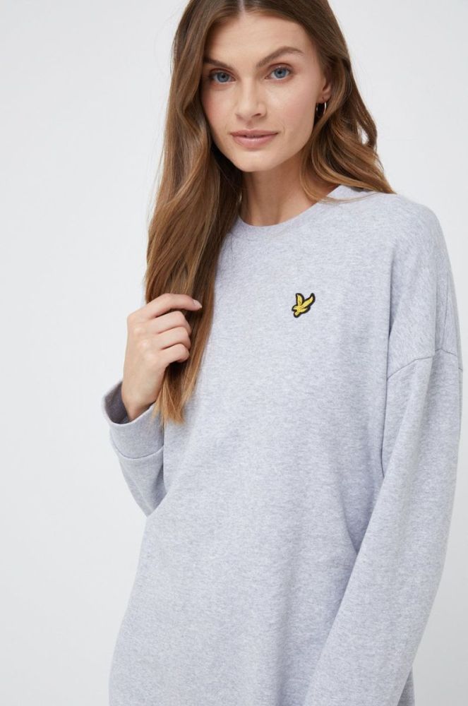 Бавовняна сукня Lyle & Scott колір сірий mini пряма (2685488) фото 4