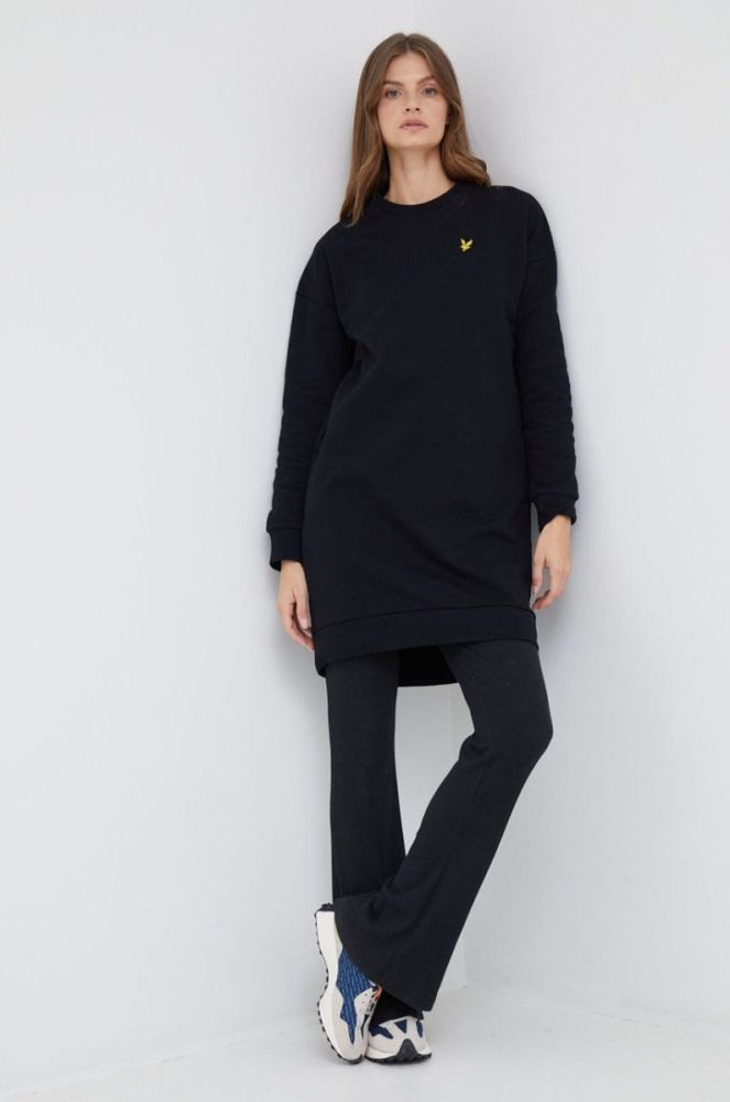 Бавовняна сукня Lyle & Scott колір чорний mini пряма (2685496) фото 2