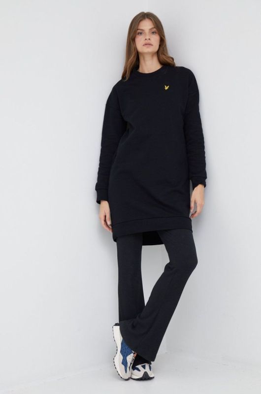 Бавовняна сукня Lyle & Scott колір чорний mini пряма (2685496) фото 2