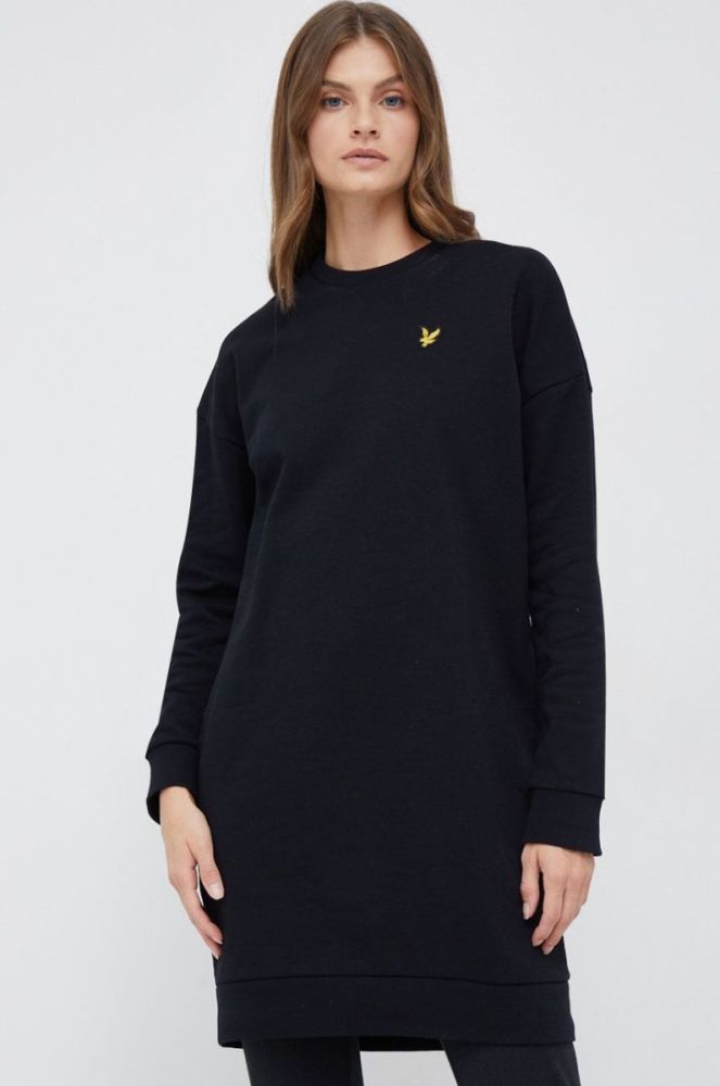 Бавовняна сукня Lyle & Scott колір чорний mini пряма (2685496) фото 4