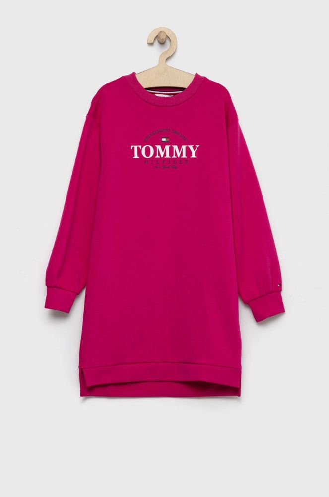 Дитяча сукня Tommy Hilfiger колір рожевий midi пряма (2749739)