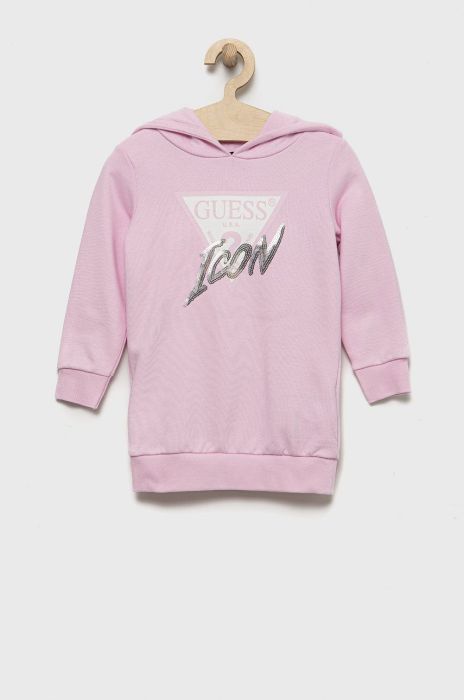 Дитяча бавовняна сукня Guess колір рожевий mini пряма (2625299)