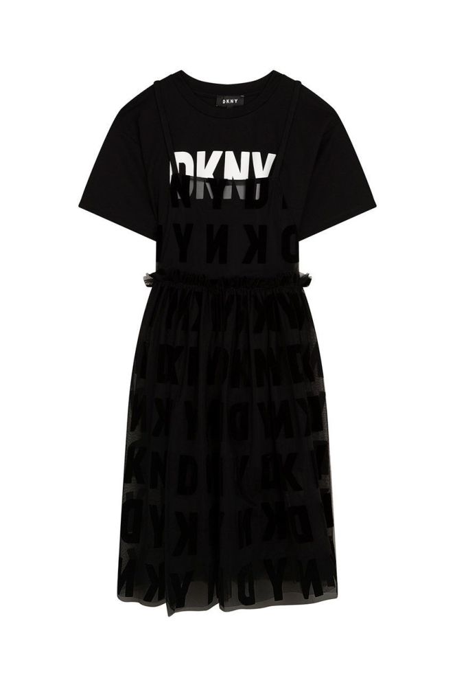 Дитяча сукня Dkny колір чорний mini розкльошена (2614079)