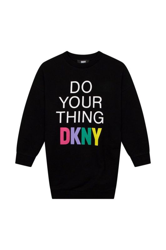 Дитяча сукня Dkny колір чорний mini пряма (2561966) фото 2