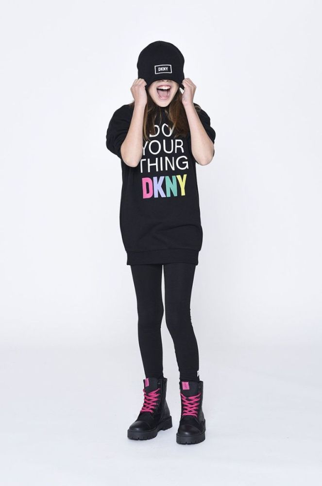 Дитяча сукня Dkny колір чорний mini пряма (2561966) фото 5
