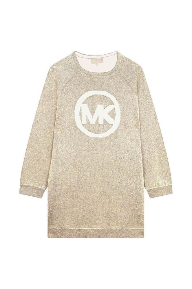 Дитяча бавовняна сукня Michael Kors колір золотий mini oversize (2701807) фото 2
