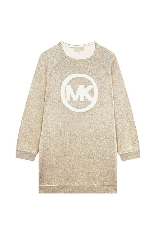 Дитяча бавовняна сукня Michael Kors колір золотий mini oversize (2701807) фото 2