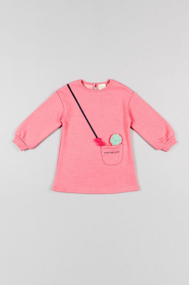 Дитяча сукня zippy колір рожевий mini oversize