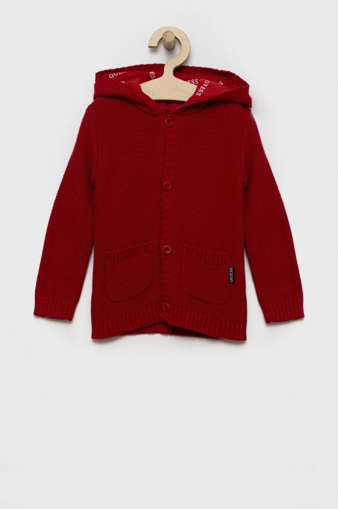 Дитячий бавовняний светер Guess колір червоний легкий (2625326)