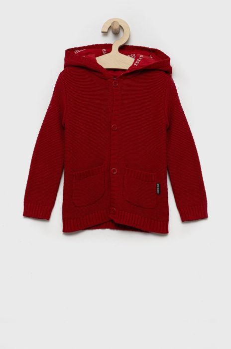 Дитячий бавовняний светер Guess колір червоний легкий (2625326)