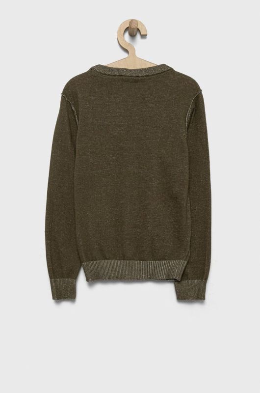 Дитячий бавовняний светер Guess колір зелений легкий (2622526) фото 2
