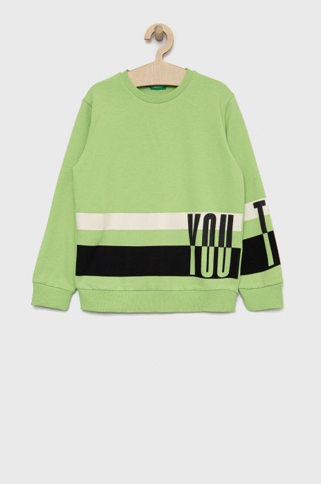 Дитяча кофта United Colors of Benetton колір зелений з принтом (2669854)