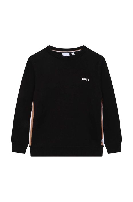 Дитячий светр BOSS колір чорний легкий