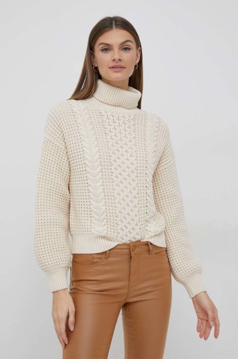 Светр Selected Femme жіночий колір бежевий теплий гольф