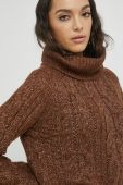 Светр з домішкою вовни Only жіночий колір коричневий гольф
