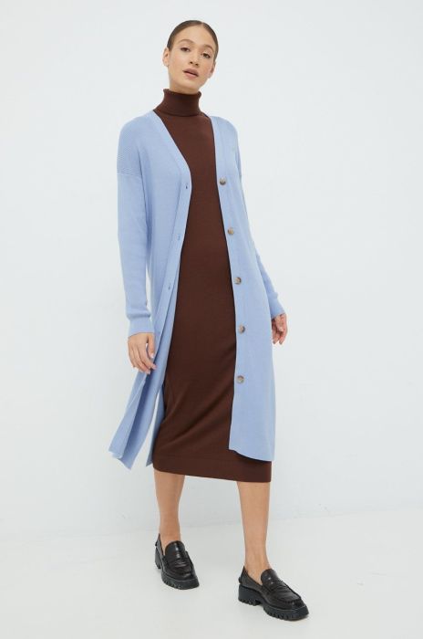 Бавовняний кардиган Tommy Hilfiger жіночий колір блакитний